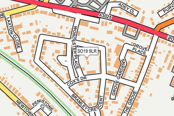 SO19 9LR map - OS OpenMap – Local (Ordnance Survey)