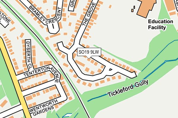 SO19 9LW map - OS OpenMap – Local (Ordnance Survey)