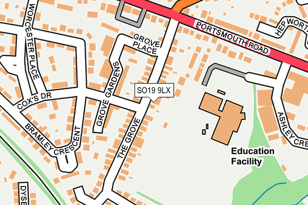 SO19 9LX map - OS OpenMap – Local (Ordnance Survey)