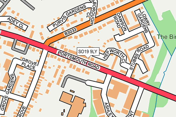 SO19 9LY map - OS OpenMap – Local (Ordnance Survey)