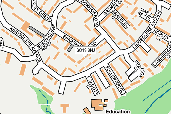 SO19 9NJ map - OS OpenMap – Local (Ordnance Survey)