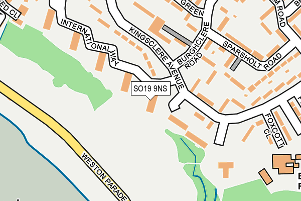 SO19 9NS map - OS OpenMap – Local (Ordnance Survey)