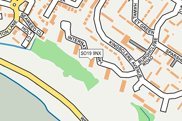 SO19 9NX map - OS OpenMap – Local (Ordnance Survey)