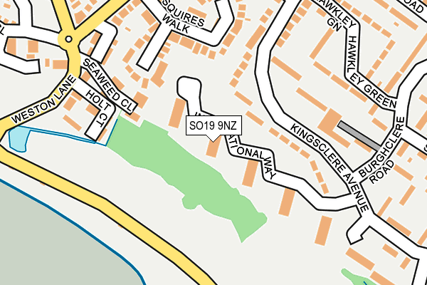 SO19 9NZ map - OS OpenMap – Local (Ordnance Survey)