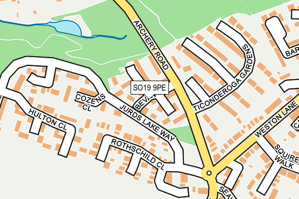 SO19 9PE map - OS OpenMap – Local (Ordnance Survey)