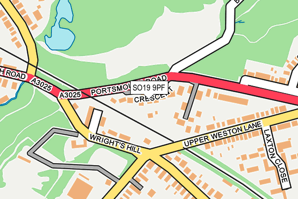 SO19 9PF map - OS OpenMap – Local (Ordnance Survey)