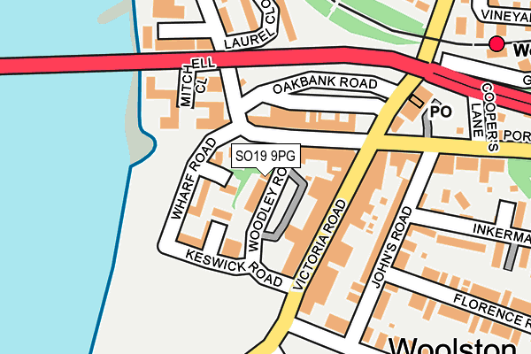 SO19 9PG map - OS OpenMap – Local (Ordnance Survey)