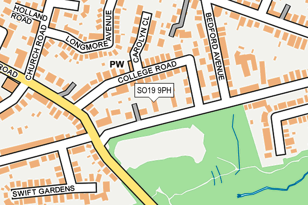 SO19 9PH map - OS OpenMap – Local (Ordnance Survey)