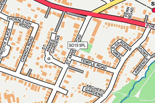 SO19 9PL map - OS OpenMap – Local (Ordnance Survey)