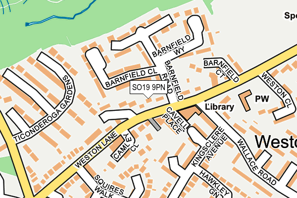 SO19 9PN map - OS OpenMap – Local (Ordnance Survey)
