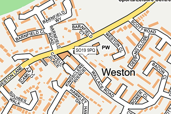 SO19 9PQ map - OS OpenMap – Local (Ordnance Survey)