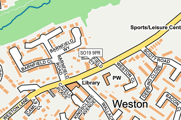 SO19 9PR map - OS OpenMap – Local (Ordnance Survey)