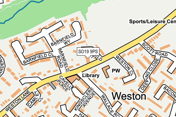 SO19 9PS map - OS OpenMap – Local (Ordnance Survey)