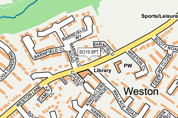 SO19 9PT map - OS OpenMap – Local (Ordnance Survey)