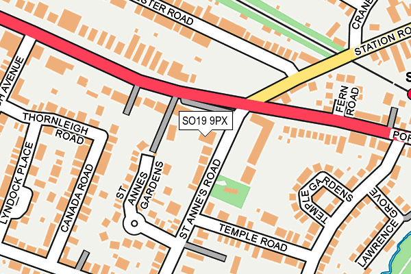 SO19 9PX map - OS OpenMap – Local (Ordnance Survey)