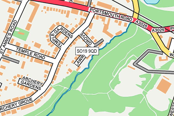 SO19 9QD map - OS OpenMap – Local (Ordnance Survey)