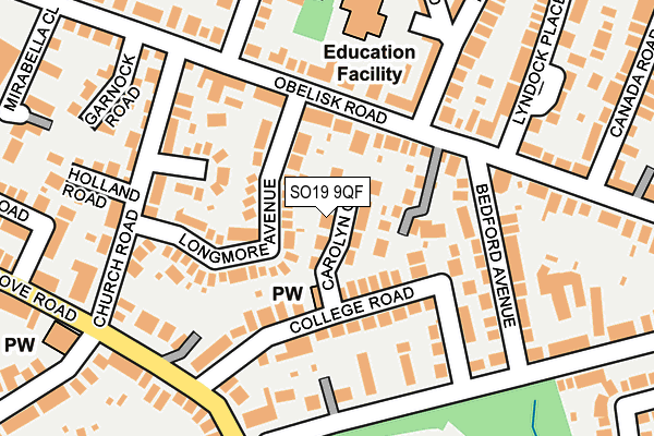 SO19 9QF map - OS OpenMap – Local (Ordnance Survey)