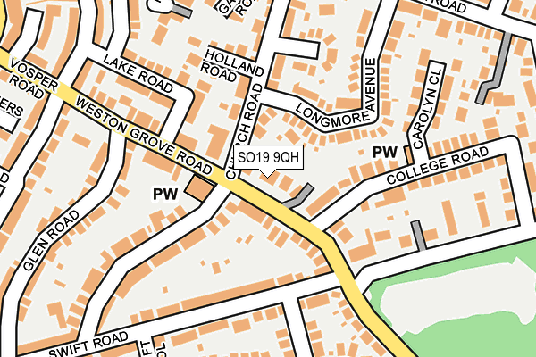 SO19 9QH map - OS OpenMap – Local (Ordnance Survey)