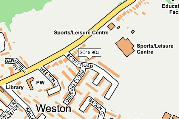 SO19 9QJ map - OS OpenMap – Local (Ordnance Survey)