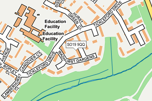 SO19 9QQ map - OS OpenMap – Local (Ordnance Survey)