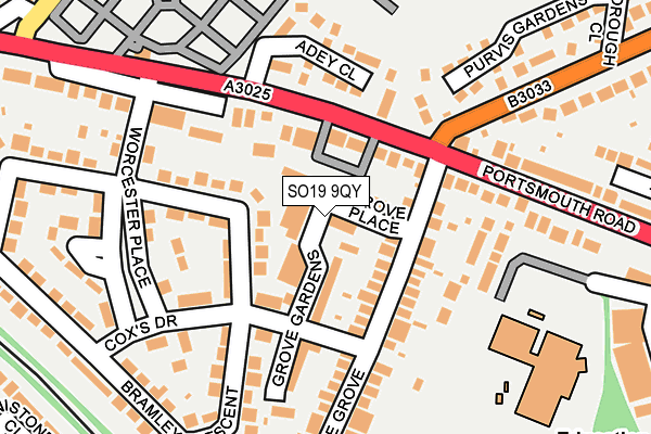 SO19 9QY map - OS OpenMap – Local (Ordnance Survey)