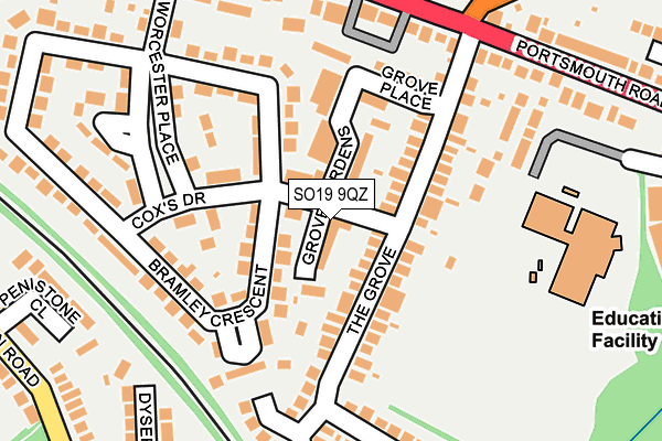 SO19 9QZ map - OS OpenMap – Local (Ordnance Survey)