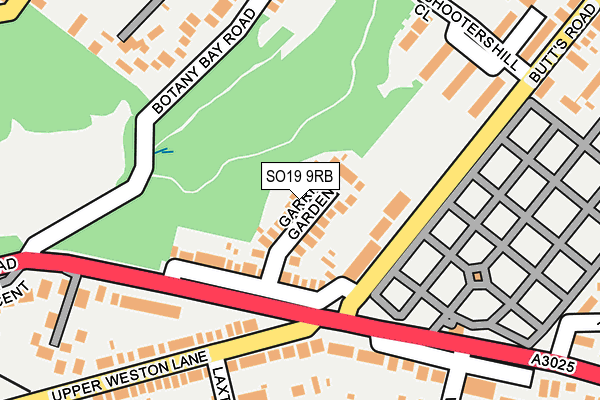 SO19 9RB map - OS OpenMap – Local (Ordnance Survey)