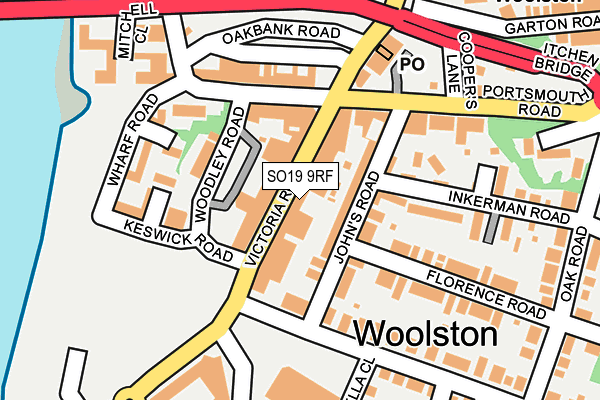 SO19 9RF map - OS OpenMap – Local (Ordnance Survey)