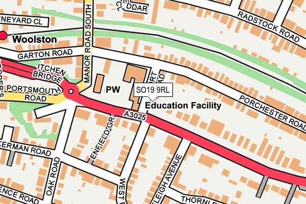 SO19 9RL map - OS OpenMap – Local (Ordnance Survey)