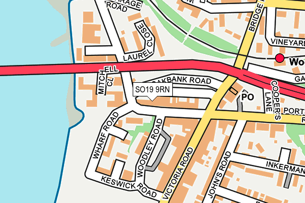 SO19 9RN map - OS OpenMap – Local (Ordnance Survey)