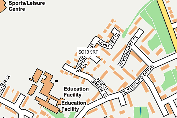 SO19 9RT map - OS OpenMap – Local (Ordnance Survey)