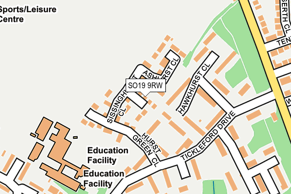 SO19 9RW map - OS OpenMap – Local (Ordnance Survey)