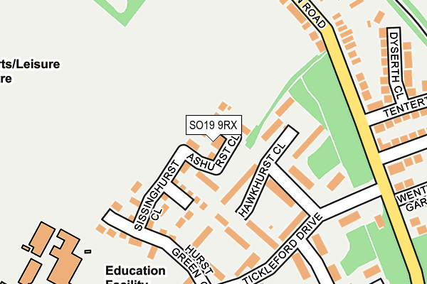 SO19 9RX map - OS OpenMap – Local (Ordnance Survey)