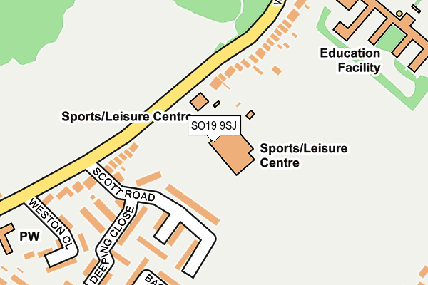 SO19 9SJ map - OS OpenMap – Local (Ordnance Survey)