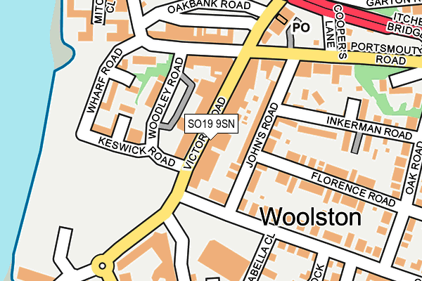 SO19 9SN map - OS OpenMap – Local (Ordnance Survey)