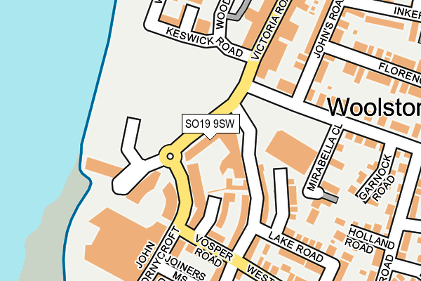 SO19 9SW map - OS OpenMap – Local (Ordnance Survey)