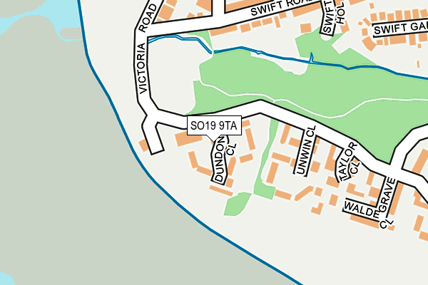 SO19 9TA map - OS OpenMap – Local (Ordnance Survey)