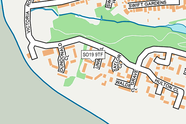 SO19 9TF map - OS OpenMap – Local (Ordnance Survey)