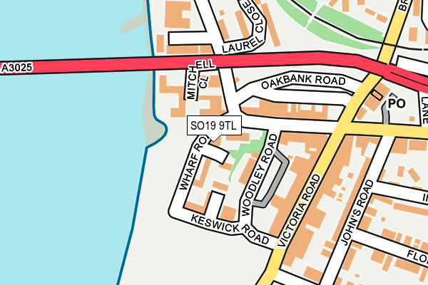 SO19 9TL map - OS OpenMap – Local (Ordnance Survey)