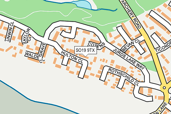 SO19 9TX map - OS OpenMap – Local (Ordnance Survey)
