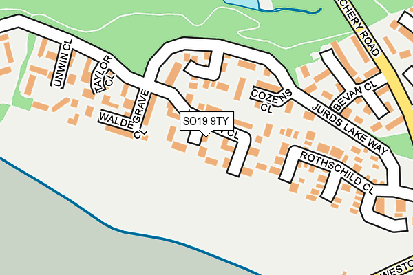 SO19 9TY map - OS OpenMap – Local (Ordnance Survey)