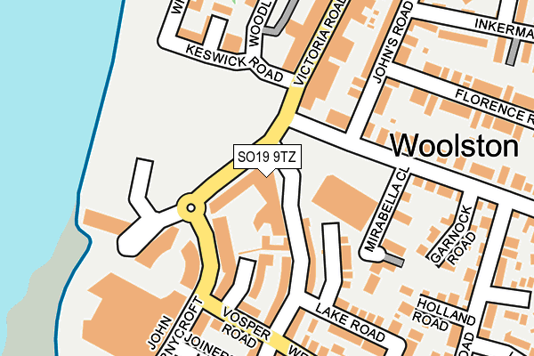 SO19 9TZ map - OS OpenMap – Local (Ordnance Survey)