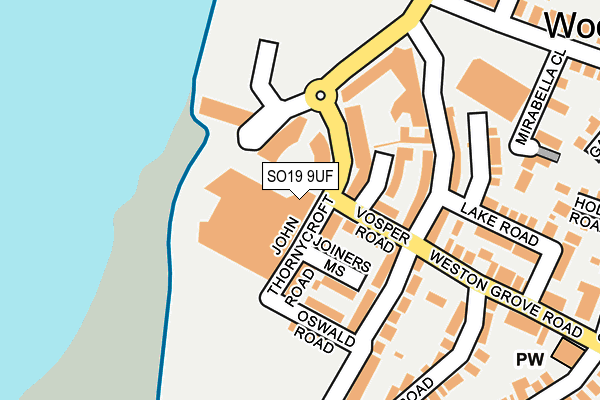 SO19 9UF map - OS OpenMap – Local (Ordnance Survey)