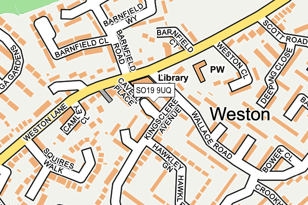 SO19 9UQ map - OS OpenMap – Local (Ordnance Survey)