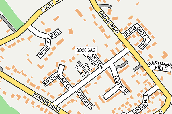 SO20 6AG map - OS OpenMap – Local (Ordnance Survey)