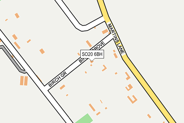 SO20 6BH map - OS OpenMap – Local (Ordnance Survey)