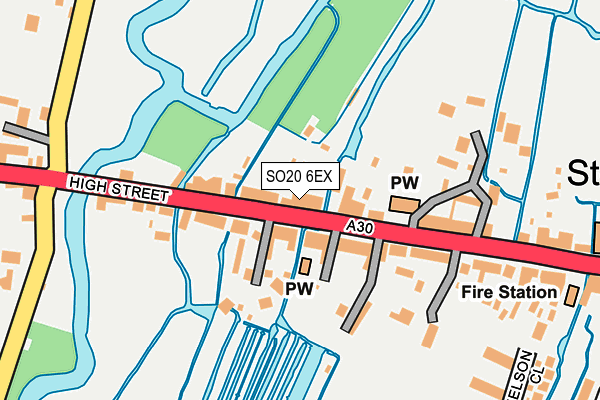 SO20 6EX map - OS OpenMap – Local (Ordnance Survey)