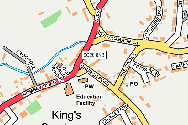 SO20 6NB map - OS OpenMap – Local (Ordnance Survey)