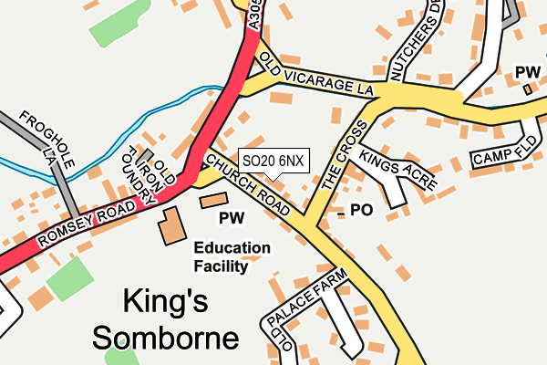 SO20 6NX map - OS OpenMap – Local (Ordnance Survey)