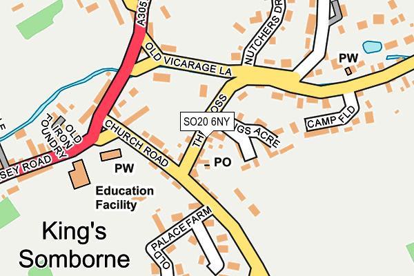 SO20 6NY map - OS OpenMap – Local (Ordnance Survey)